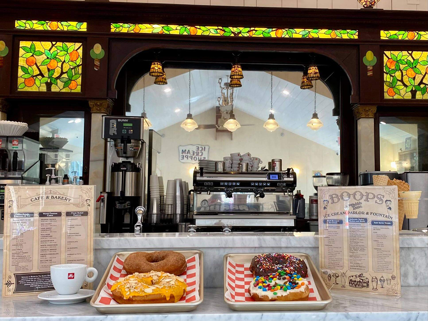 boops_interior Inside The Boops Cafe & Ice Cream parlor with coffee, donuts and ice cream